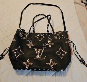Louis Vuitton Black and Brown Monogram Tote